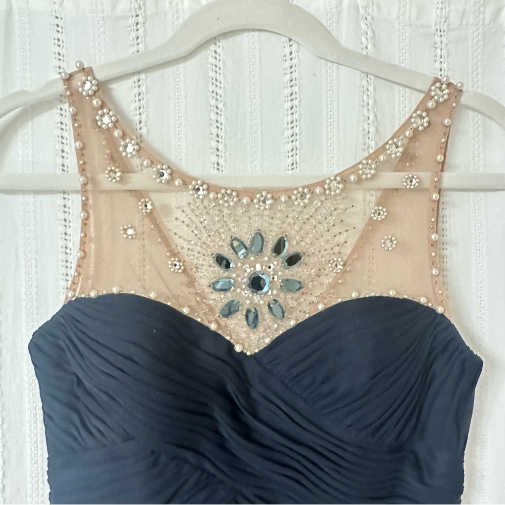 Adrianna Papell Navy Blue Embellished Mini Formal Dress, Great condition!